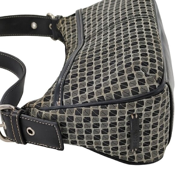 NINE & COMPANY Fabric and Faux Leather Small Shoulder Bag Y2K Retro - Picture 3 of 10